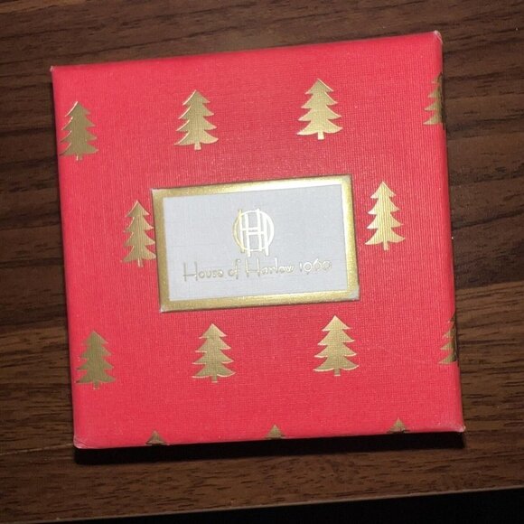 HOUSE OF HARLOW 1960 - LARGE GOLD HOOP EARRINGS - NIB 1” Hoop NEW - Picture 2 of 4